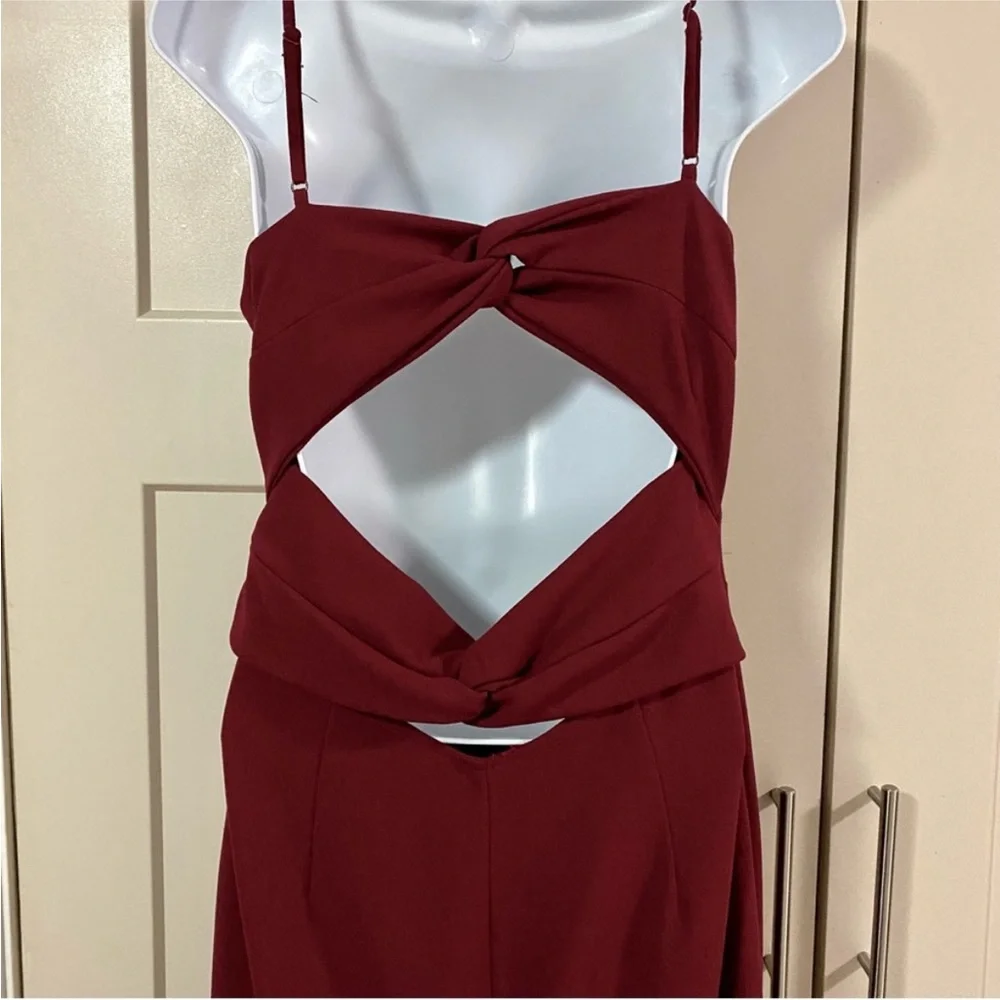 LULUS All My Loving Wine Red Knotted Mermaid Maxi Dress Large - Picture 2 of 13